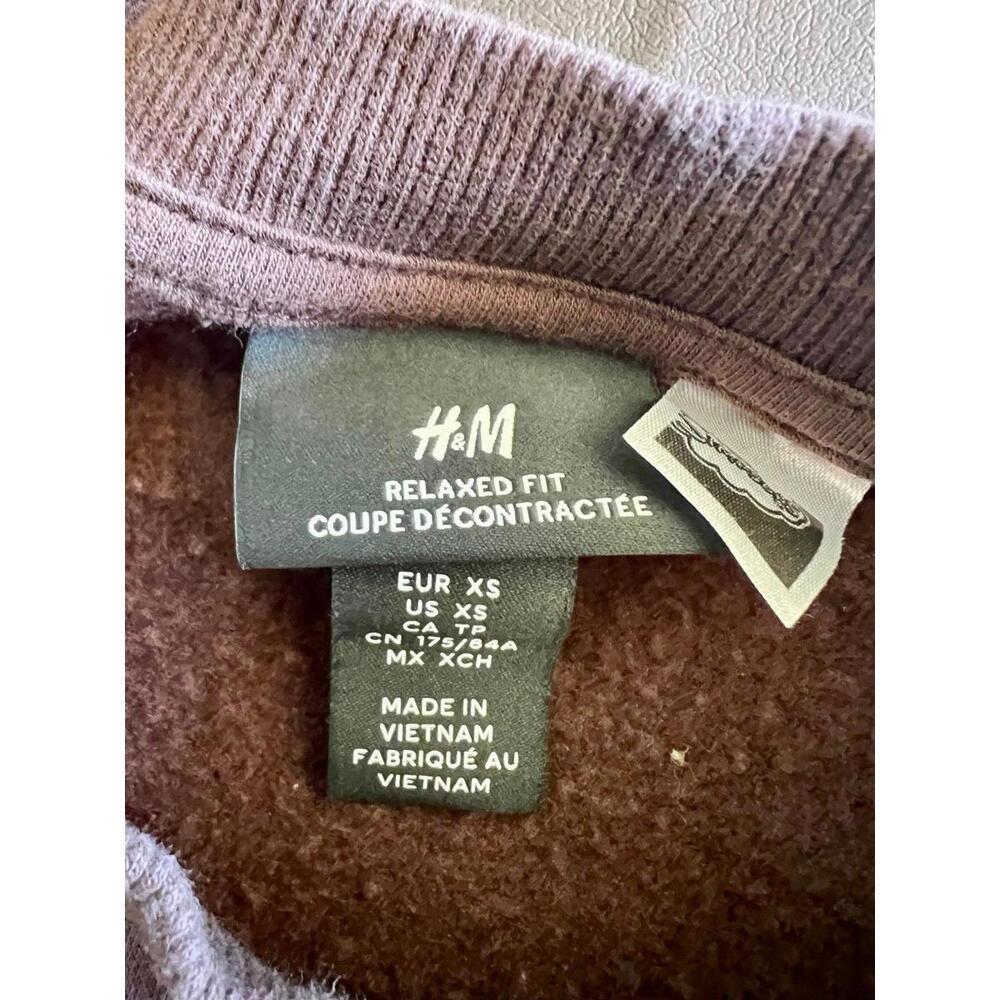 H&M The Simpsons Loose-Fit Cotton Blend Sweatshirt Dark Brown Sz XS - Picture 7 of 7